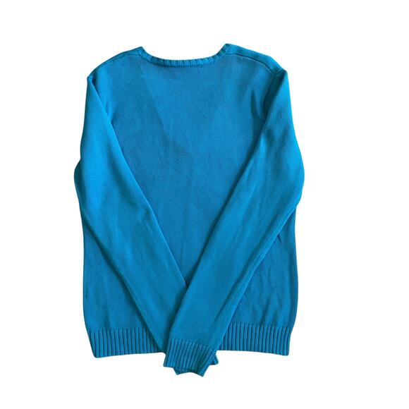 VTG Ralph Lauren Turquoise Crescent Sweater V-Neck Long Sleeve Pullover Size XL - Picture 8 of 16